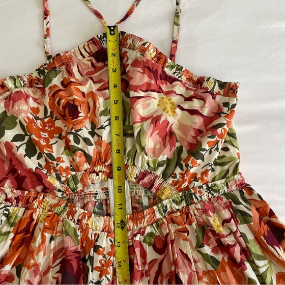 NWT Petal & Pup Seven Wonders Madeira Orange Floral Cutout Maxi Dress - Picture 16 of 17